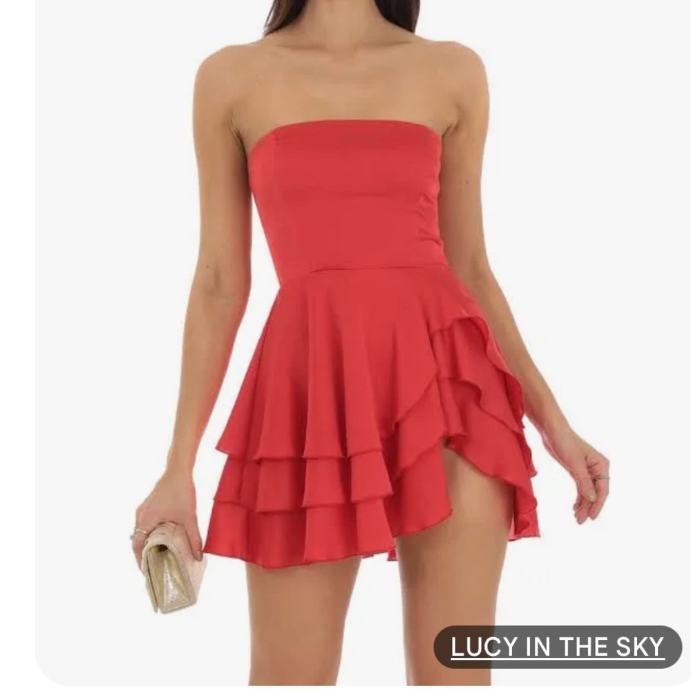 Lucy in the Sky Red Strapless Dress